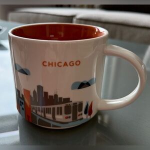 Starbucks Chicago Skyline Mug - You Are Here Collection White and Orange.